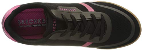 Skechers Zinger 2.0, Zapatillas Mujer, Negro Negro Negro Malla Rosa Fuerte Duraleather Trim BKHP, 38 EU