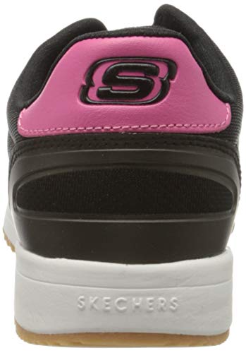 Skechers Zinger 2.0, Zapatillas Mujer, Negro Negro Negro Malla Rosa Fuerte Duraleather Trim BKHP, 38 EU
