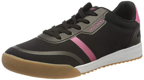 Skechers Zinger 2.0, Zapatillas Mujer, Negro Negro Negro Malla Rosa Fuerte Duraleather Trim BKHP, 38 EU