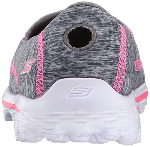 SkechersGo Walk 2 Relay - Zapatillas de running chica, Grey (Grey Hot Pink), 31 EU (12.5 UK)