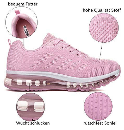 Smarten Zapatillas de Running Hombre Mujer Air Correr Deportes Calzado Verano Comodos Zapatillas Sport Pink 37 EU
