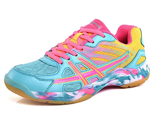 SMXX Zapatillas de bádminton Transpirables Zapatillas Deportivas de Interior Confort Antideslizante (39 EU, Verde-8)