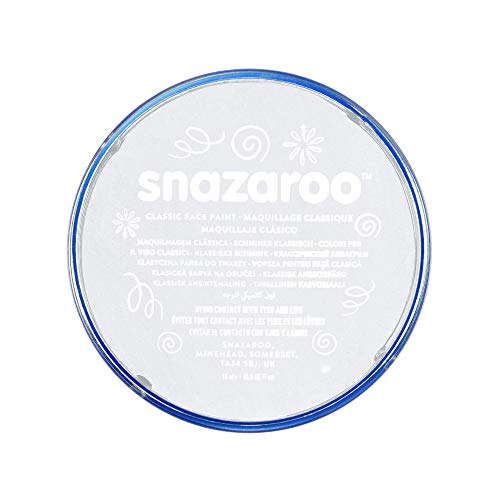 Snazaroo- Pintura facial y Corporal, 18 ml, Color blanco, 18ml (Colart 1118000)