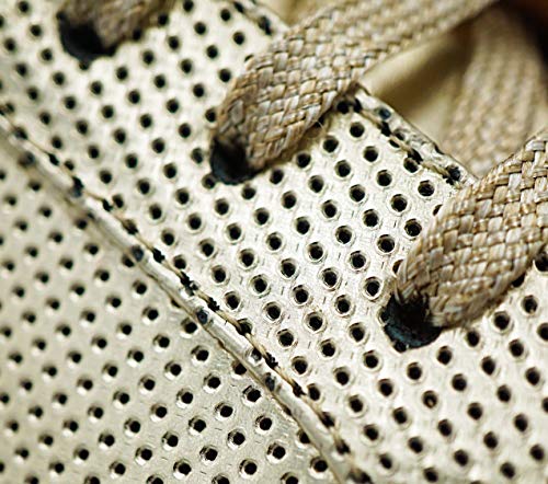 Sneekr Milano - Zapatillas italianas de primera calidad con calzador, incluye calzador, de piel auténtica, transpirables, para mujer, elegantes, fabricadas en Italia, color Dorado, talla 38 EU