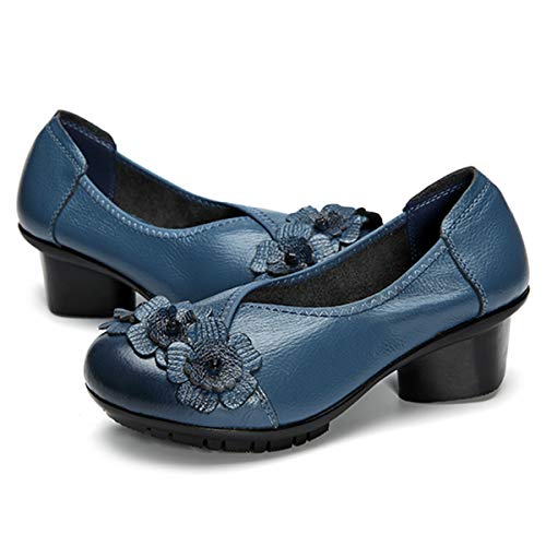 Socofy Mocasines Zapatos de Mujer de Cuero Mujer Zapatos de Ballet Mocasines Zapatos Casuales Mujer Primavera Verano Informal Plano cómodo Cuero Redondo Cabeza Mocasines Zapatillas Zapatos de Barco