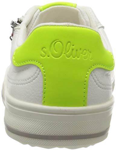 s.Oliver 5-5-23615-24, Zapatillas Mujer, Blanco (White/Yellow 166), 37 EU