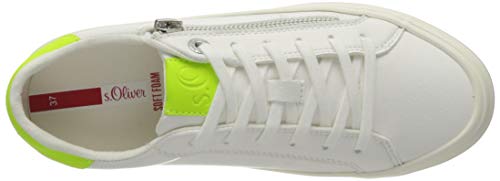 s.Oliver 5-5-23615-24, Zapatillas Mujer, Blanco (White/Yellow 166), 37 EU