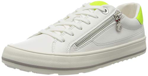 s.Oliver 5-5-23615-24, Zapatillas Mujer, Blanco (White/Yellow 166), 37 EU