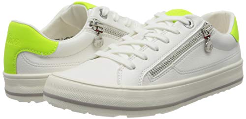 s.Oliver 5-5-23615-24, Zapatillas Mujer, Blanco (White/Yellow 166), 37 EU