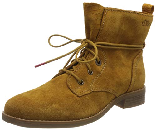s.Oliver 5-5-25201-35 605, Botas Cortas al Tobillo Mujer, Mostaza, 42 EU