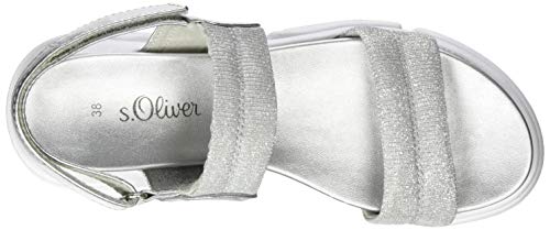 s.Oliver 5-5-28202-22, Sandalias de Talón Abierto Mujer, Plateado (Silver 941), 37 EU