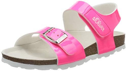 s.Oliver 5-5-38507-24, Sandalia con Pulsera Niños, Rosa neón Rosa 522, 28 EU