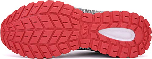 SOLLOMENSI Zapatillas de Deporte Hombres Mujer Running Zapatos para Correr Gimnasio Sneakers Deportivas Padel Transpirables Casual Montaña 45 EU H Rojo