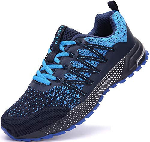 SOLLOMENSI Zapatillas de Deporte Hombres Mujer Running Zapatos para Correr Gimnasio Sneakers Deportivas Padel Transpirables Casual Montaña 47 EU H Azul