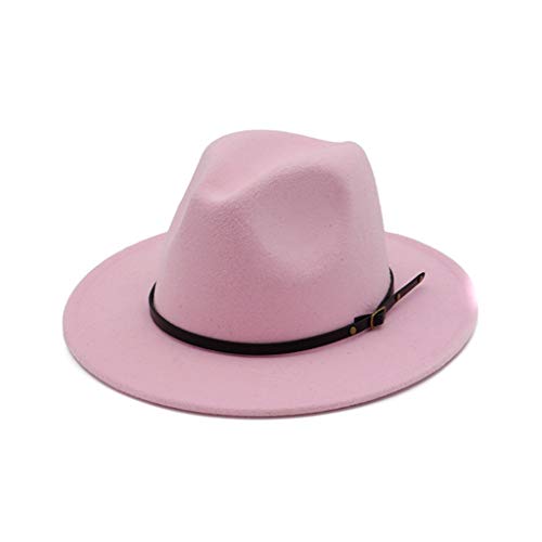 Sombrero de Fieltro de Lana para Mujer Sombrero de Panamá de ala Ancha Hebilla de cinturón para Mujer Sombrero Fedora Ropa Zapatos y Accesorios Sombrero