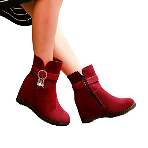 Sonnena Botas Casual - Botines de cuña para Mujer Botines Planos Zapatos de Plataforma de Tobillo
