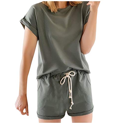 Sonnena Monos Verano Playas Cuello Redondo Cintura elástica Mameluco con Bolsillos Casual Verano