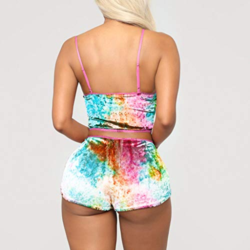 Sonnena Mujeres 2020 Monos Estampado teñido Señoras Home Leopard Print Velvet Shorts Conjuntos de chándal de Dos Piezas