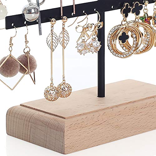 Soporte para joyas, pendientes, pendientes, colgador de pared, color negro, árbol para pendientes, soporte para cadenas, joyas, organizador de joyas, color negro