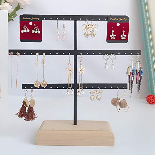 Soporte para joyas, pendientes, pendientes, colgador de pared, color negro, árbol para pendientes, soporte para cadenas, joyas, organizador de joyas, color negro