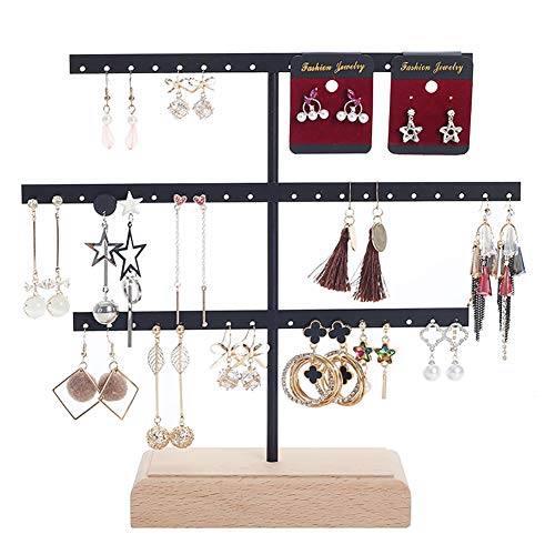 Soporte para joyas, pendientes, pendientes, colgador de pared, color negro, árbol para pendientes, soporte para cadenas, joyas, organizador de joyas, color negro