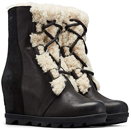 Sorel Joan of Arctic Wedge II Shearling, Zapatillas para Caminar Mujer, NM Black, 38 EU