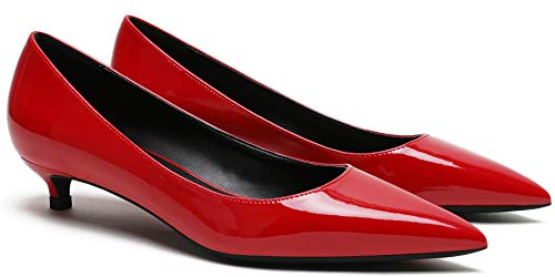 Soulength ZáPatos De Tacon Mujer 130 CóModo 3Cm Trabajo De Charol ZáPatos Rojo 41