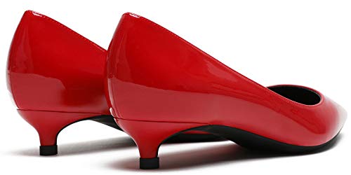 Soulength ZáPatos De Tacon Mujer 130 CóModo 3Cm Trabajo De Charol ZáPatos Rojo 41