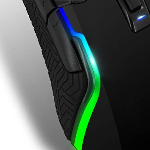 SPIRIT OF GAMER- Gaming Ratones PRO-M7 - LED retroiluminado 11 modos - Colores RGB - Personalizable - Hasta 4800 DPI Máx. - 3 Perfiles personalizables - 7 Botones programables - XBOX ONE / PC / PS4