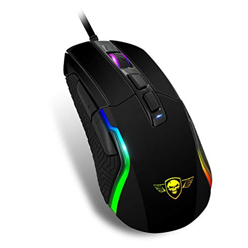 SPIRIT OF GAMER- Gaming Ratones PRO-M7 - LED retroiluminado 11 modos - Colores RGB - Personalizable - Hasta 4800 DPI Máx. - 3 Perfiles personalizables - 7 Botones programables - XBOX ONE / PC / PS4