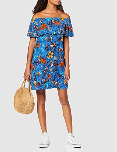 Springfield 1.T.MD. Corto Vola Vestido, Multicolor (Multicolor 13), 36 (Tamaño del Fabricante: 36) para Mujer