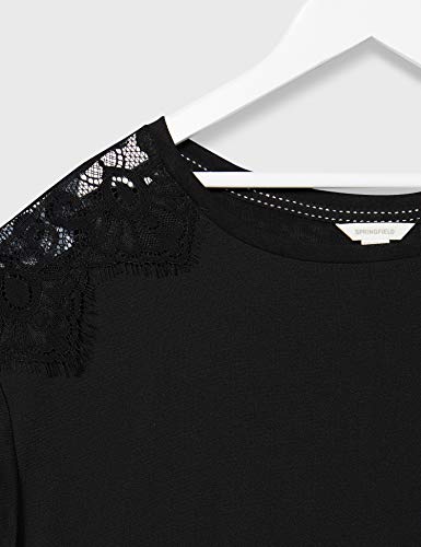 Springfield 5.PV20.Lace Liso-Print-C/01 Camiseta de Tirantes, Negro (Black 1), XS (Tamaño del Fabricante: XS) para Mujer