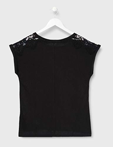 Springfield 5.PV20.Lace Liso-Print-C/01 Camiseta de Tirantes, Negro (Black 1), XS (Tamaño del Fabricante: XS) para Mujer