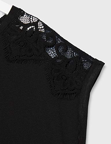 Springfield 5.PV20.Lace Liso-Print-C/01 Camiseta de Tirantes, Negro (Black 1), XS (Tamaño del Fabricante: XS) para Mujer