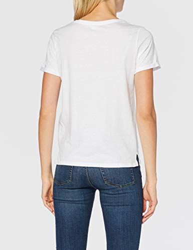 Springfield Camiseta Gráfica Luna T-Shirt, Blanco, L Womens