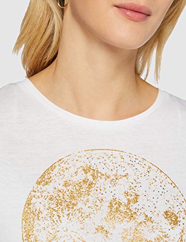 Springfield Camiseta Gráfica Luna T-Shirt, Blanco, L Womens