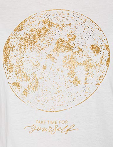 Springfield Camiseta Gráfica Luna T-Shirt, Blanco, L Womens