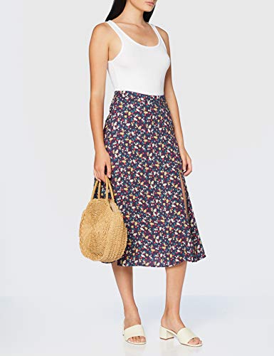 Springfield Frq.Falda Midi Macro Flor-C/19 Falda, Azul (Blue_Print 19), 44 (Tamaño del Fabricante: 44) para Mujer