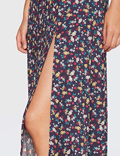 Springfield Frq.Falda Midi Macro Flor-C/19 Falda, Azul (Blue_Print 19), 44 (Tamaño del Fabricante: 44) para Mujer