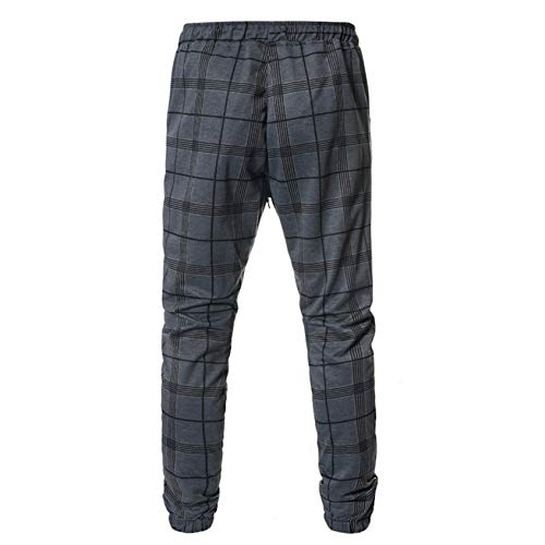 Spritumn Hombre Pantalon de Chandal Slim Pantalones Deportivos Cuadros con Bolsillos para Hombre Jogging Entrenamiento Pantalones de Moda Casual (M)