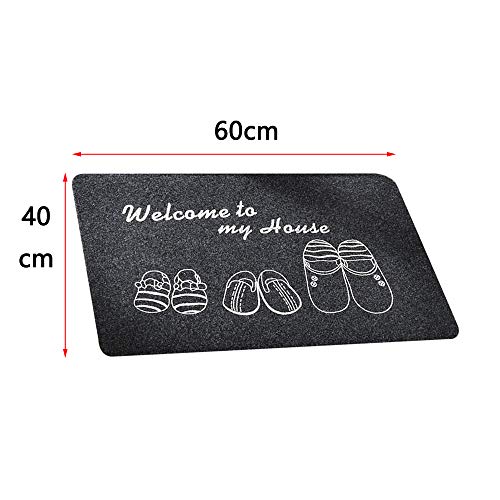 SSyang Alfombrilla Antideslizante,Zapatos De Limpieza De La Puerta Delantera,Almohadilla Absorbente De Agua,Alfombras Y Felpudos,para Pasillo,Cocina,Dormitorio(40x60 cm)