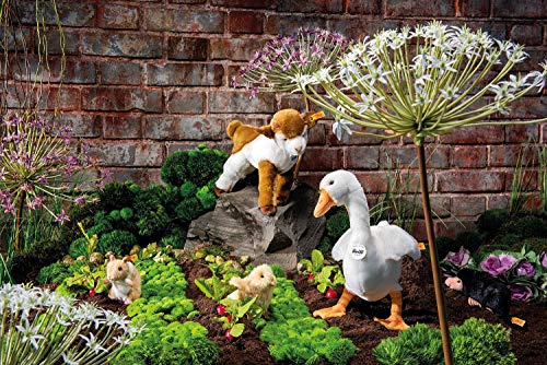 Steiff Fritzi Gans 073847 - Peluche de Ganso de Peluche para niños, 27 cm, con botón en la Oreja, Lavable, Color Blanco