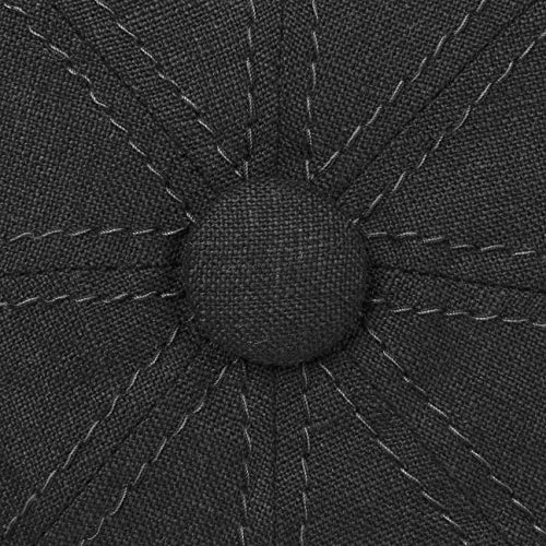 Stetson Hatteras Flatcap de Lino para Mujer/Hombre - con Forro de algodón - Gorra Plana con protección Solar UV 40+- Boina Plana para Primavera/Verano Negro 58 cm