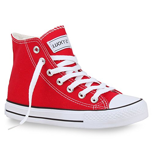 Stiefelparadies Mujer zapas Alta 26850 Rojo 43 Flandell