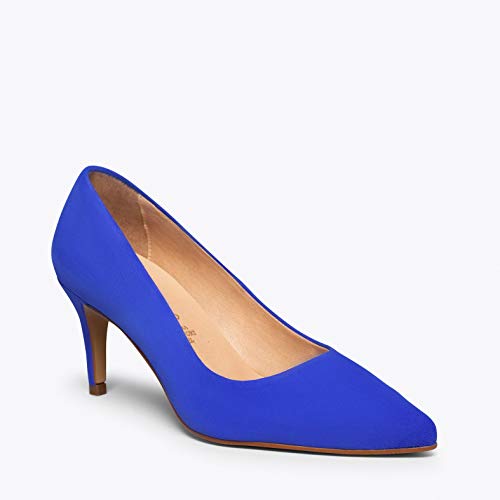 Stiletto Zapato Elegante con tacón Fino Azul ELÉCTRICO