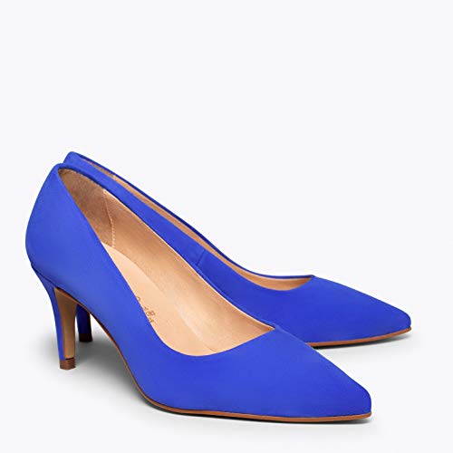 Stiletto Zapato Elegante con tacón Fino Azul ELÉCTRICO