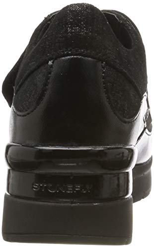 Stonefly Cream Laminated/Velour Glitter, Zapatillas de Gimnasia Mujer, Negro (Black 000), 37 EU