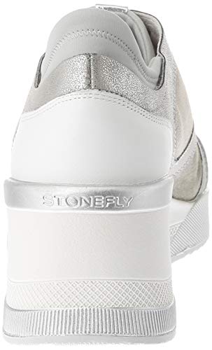 Stonefly Ella 2 Nappa/Textile, Zapatillas Mujer, Bianco White Hi Rise Gray 69s, 39 EU