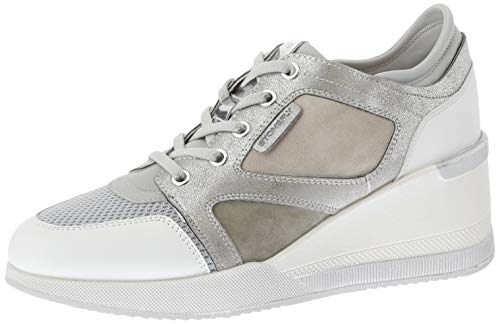 Stonefly Ella 2 Nappa/Textile, Zapatillas Mujer, Bianco White Hi Rise Gray 69s, 39 EU