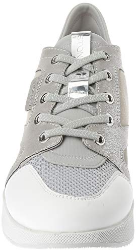 Stonefly Ella 2 Nappa/Textile, Zapatillas Mujer, Bianco White Hi Rise Gray 69s, 39 EU